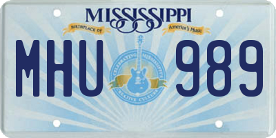 MS license plate MHU989