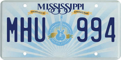 MS license plate MHU994