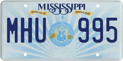 MS license plate MHU995