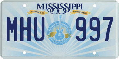 MS license plate MHU997