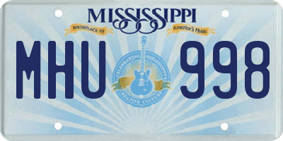 MS license plate MHU998