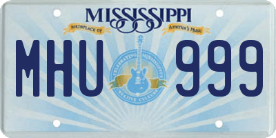 MS license plate MHU999