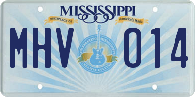 MS license plate MHV014