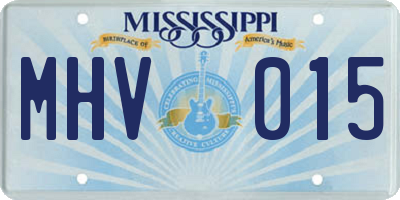 MS license plate MHV015