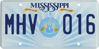 MS license plate MHV016