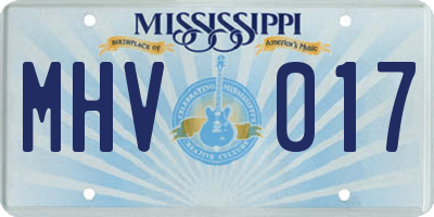 MS license plate MHV017