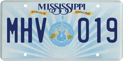MS license plate MHV019