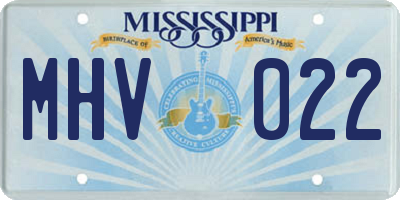 MS license plate MHV022