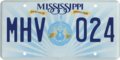 MS license plate MHV024
