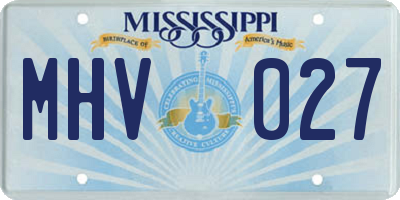 MS license plate MHV027