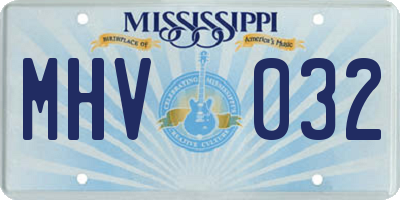 MS license plate MHV032