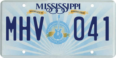 MS license plate MHV041