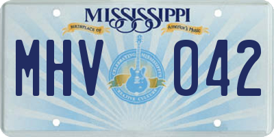 MS license plate MHV042