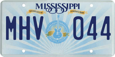 MS license plate MHV044