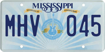 MS license plate MHV045