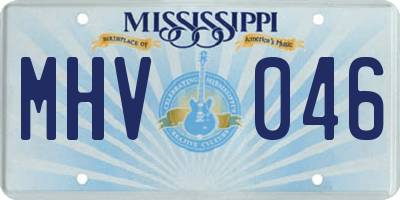 MS license plate MHV046