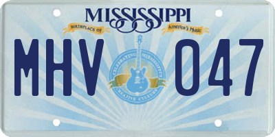 MS license plate MHV047