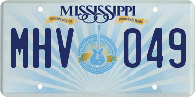 MS license plate MHV049