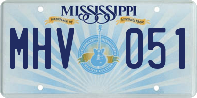MS license plate MHV051