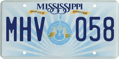 MS license plate MHV058