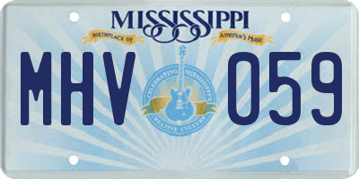MS license plate MHV059