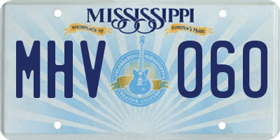 MS license plate MHV060