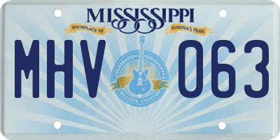 MS license plate MHV063