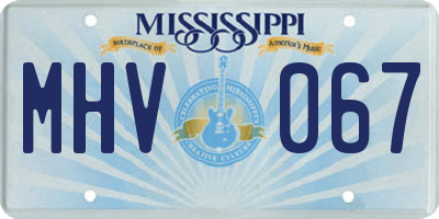 MS license plate MHV067