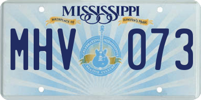 MS license plate MHV073