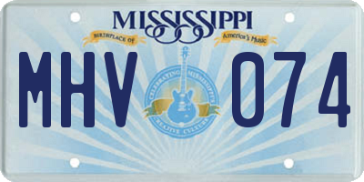 MS license plate MHV074