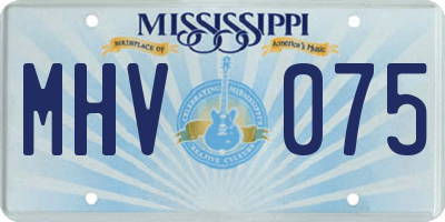 MS license plate MHV075