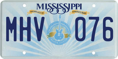MS license plate MHV076