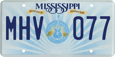 MS license plate MHV077