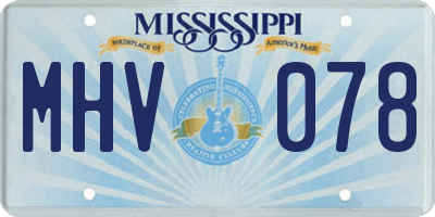 MS license plate MHV078