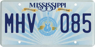 MS license plate MHV085