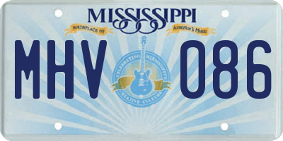 MS license plate MHV086