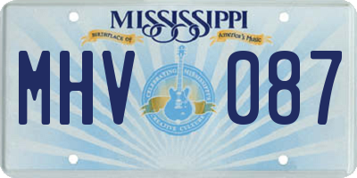 MS license plate MHV087