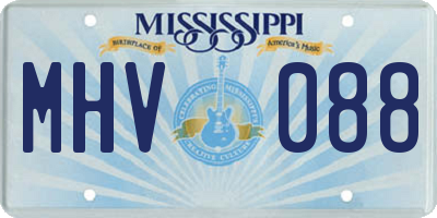 MS license plate MHV088
