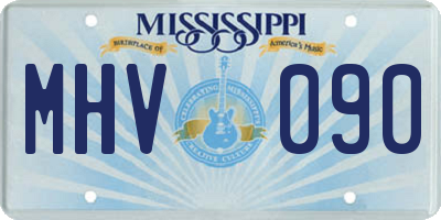 MS license plate MHV090