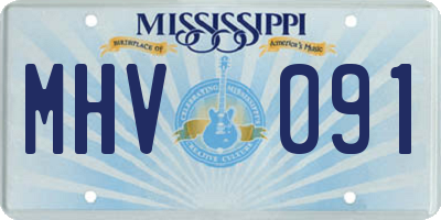 MS license plate MHV091