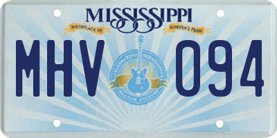MS license plate MHV094