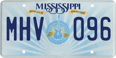 MS license plate MHV096