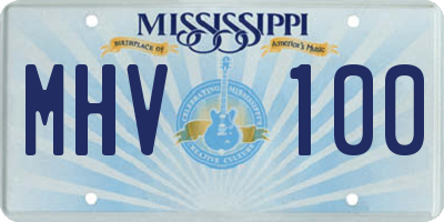 MS license plate MHV100