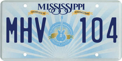 MS license plate MHV104