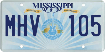 MS license plate MHV105