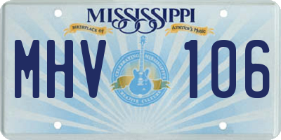 MS license plate MHV106