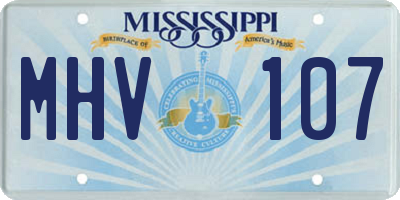 MS license plate MHV107