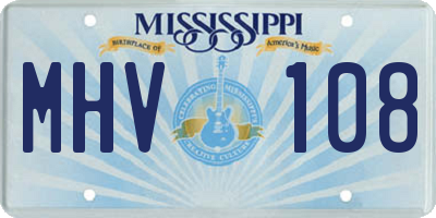 MS license plate MHV108