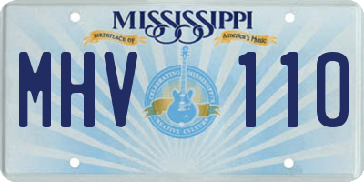 MS license plate MHV110