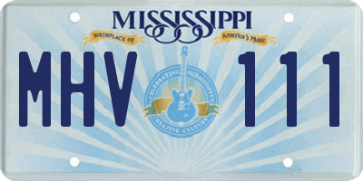 MS license plate MHV111
